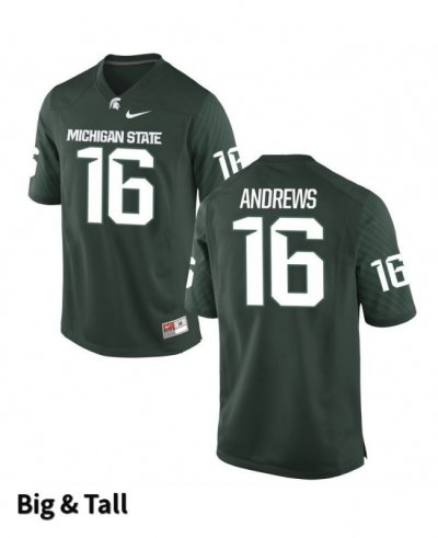 Men's Austin Andrews Michigan State Spartans #16 Nike NCAA Green Big & Tall Authentic College Stitched Football Jersey PL50S73RY